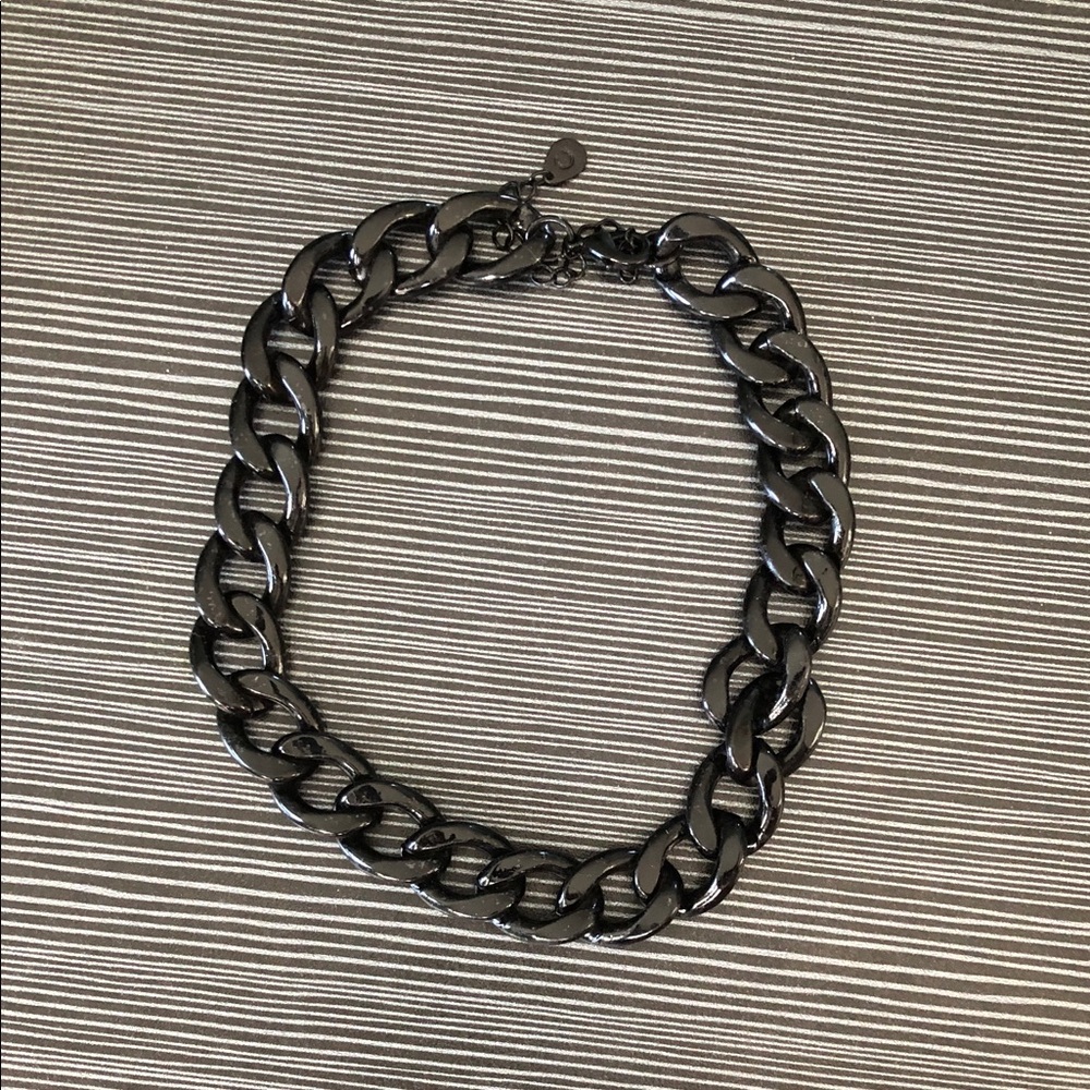 Chunky Gunmetal Chain Necklace